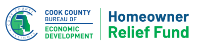 Cook County Homeowner Relief Fund logo blue and green